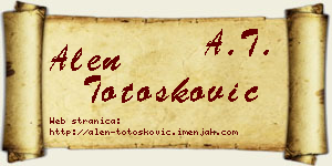 Alen Totošković vizit kartica